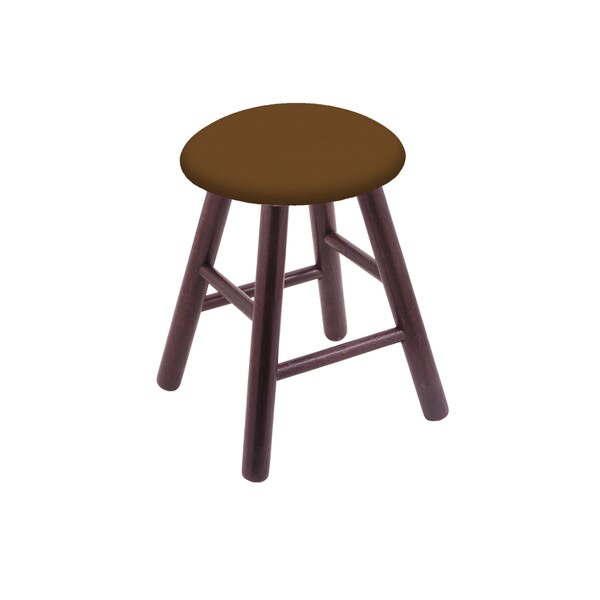 Oak Vanity Stool, Dark Cherry Finish, Canter Kiwi Green Seat